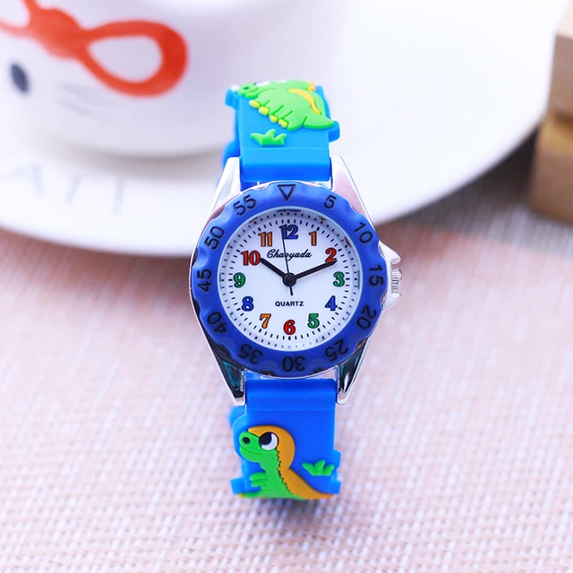 2023 new children boys girls colorful digital quartz wristwatch little kids students dinosaur silicone strap toy watch 2
