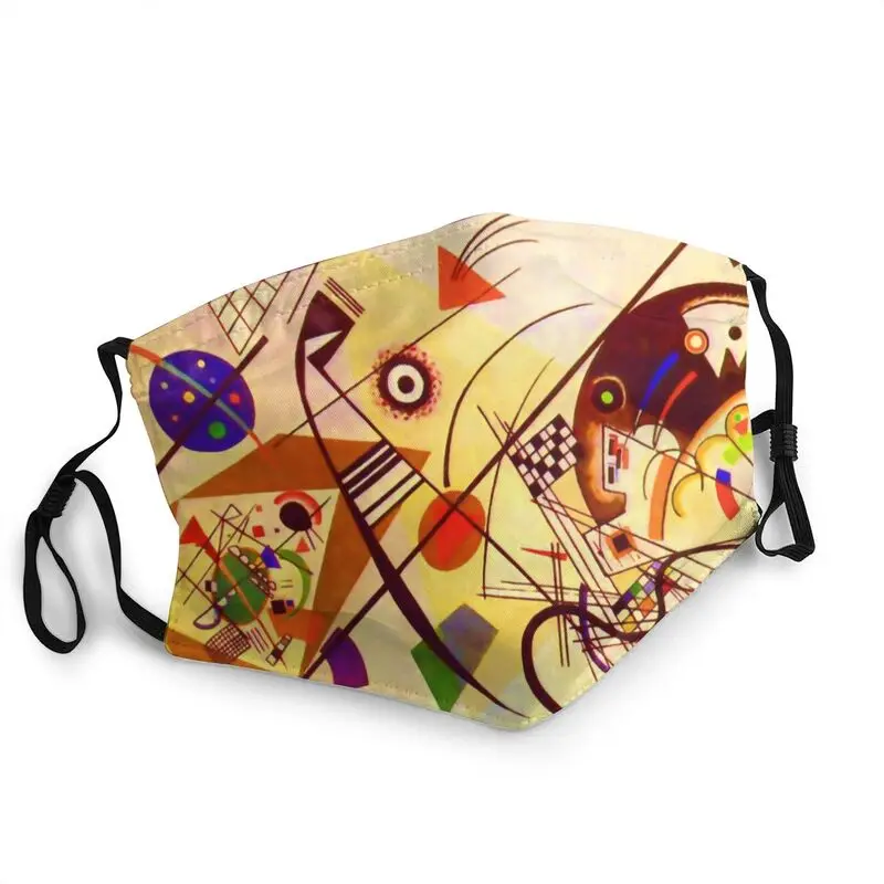 

Защитная маска Wassily Kandinsky для мужчин, цвет синий, красный, желтый, абстрактное искусство, смываемая маска для лица