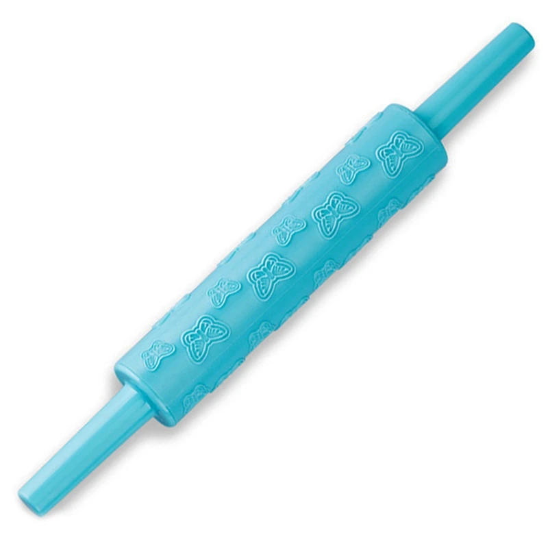 

Embossed Rolling Pin Plastic Non Stick Textured Dough Roller Pastry Roller Cake Decorating Tools Mini Baking Cook Tools
