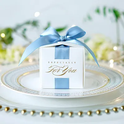 

Высококлассные свадебные сувениры, Подарочная коробка, коробки для конфет для крещения, детского душа, аксессуары, держатели с лентой