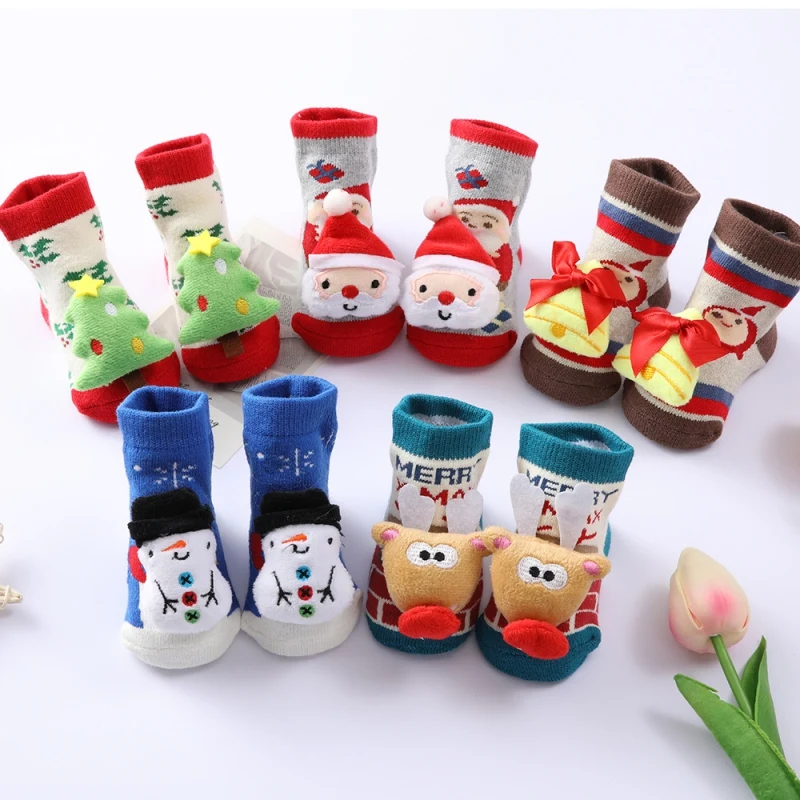 

Детские противоскользящие рождественские носки для новорожденных девочек