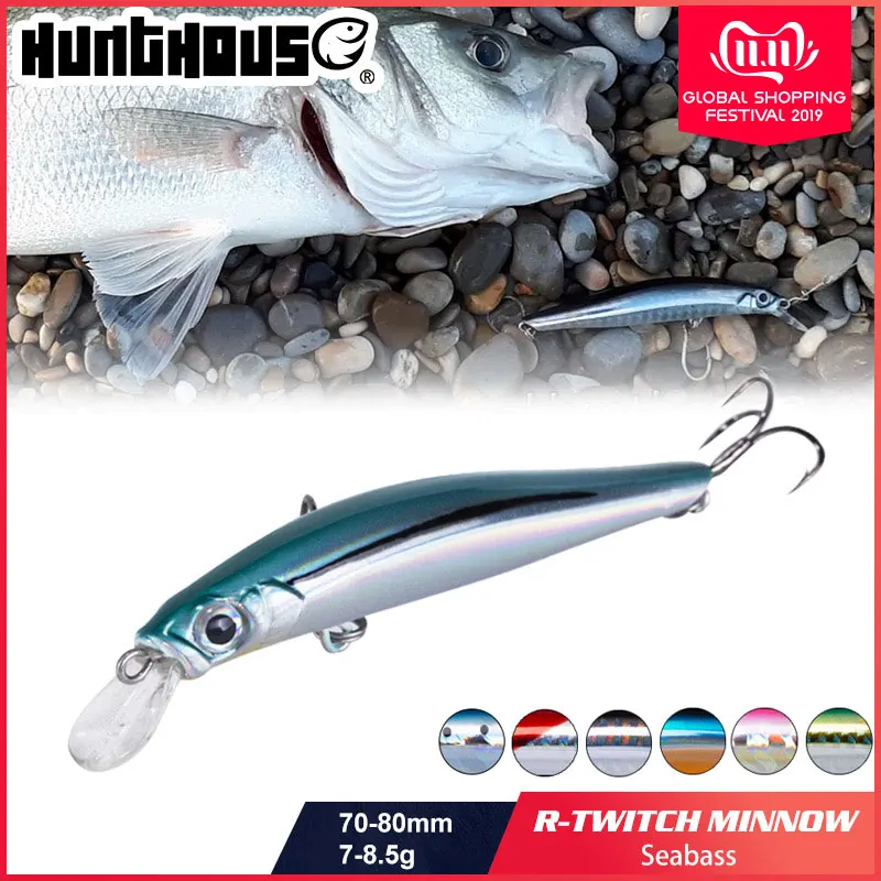Hunthouse artist minnow морская жесткая приманка для рыбалки оседающая на дно Приманка minnow 70 мм 7 г 80 мм 8,5 г тишина для морского баса