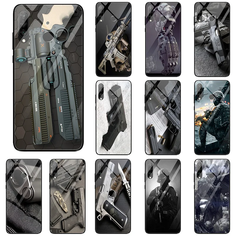 Чехол из закаленного стекла для телефона Huawei Honor 9 10 6X 8 8A Mate 20 P20 P30 Y6 Y9 2018 Lite Pro Bags Army
