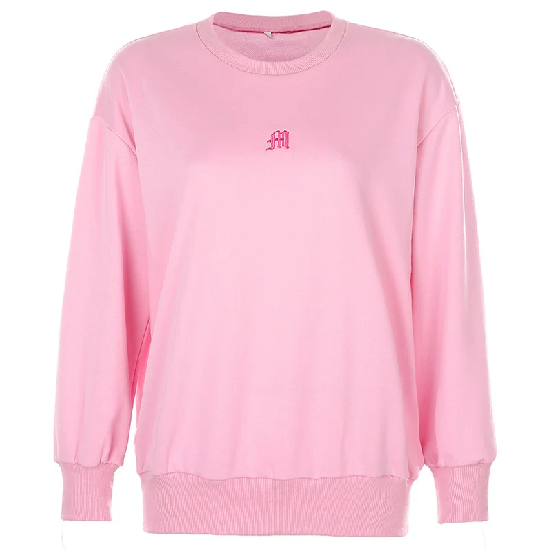 

2021 Summer streetwear women clothes plus size sweatshirt women embroidery M long sleeve oversize harajuku hoodie Pullovers tops