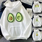 Мужскиеженские толстовки с капюшоном и принтом авокадо