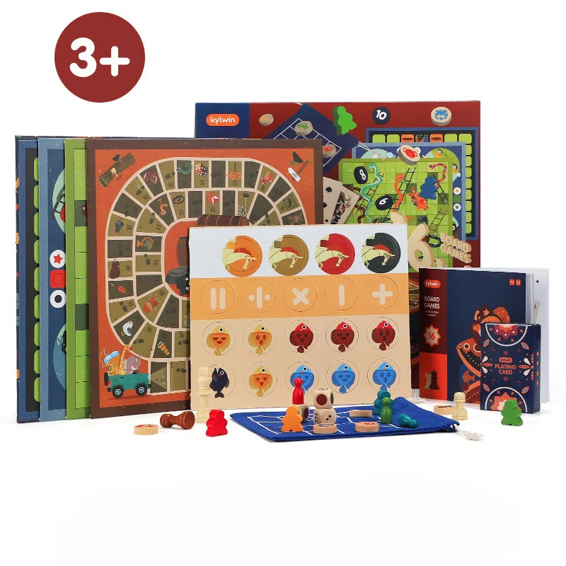 

Детские развивающие шахматные игрушки 3 в 1/6 в 1/9 в 1/16 в 1, классические многофункциональные настольные игры из дерева, логическая стратегия