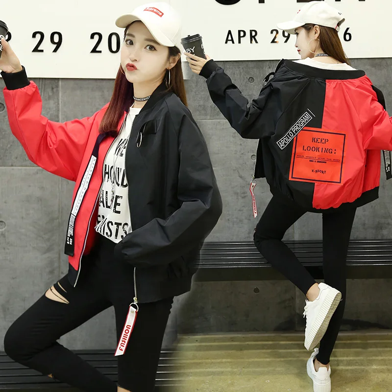 

Новая свободная бейсбольная куртка BF Harajuku в Корейском стиле с длинными рукавами
