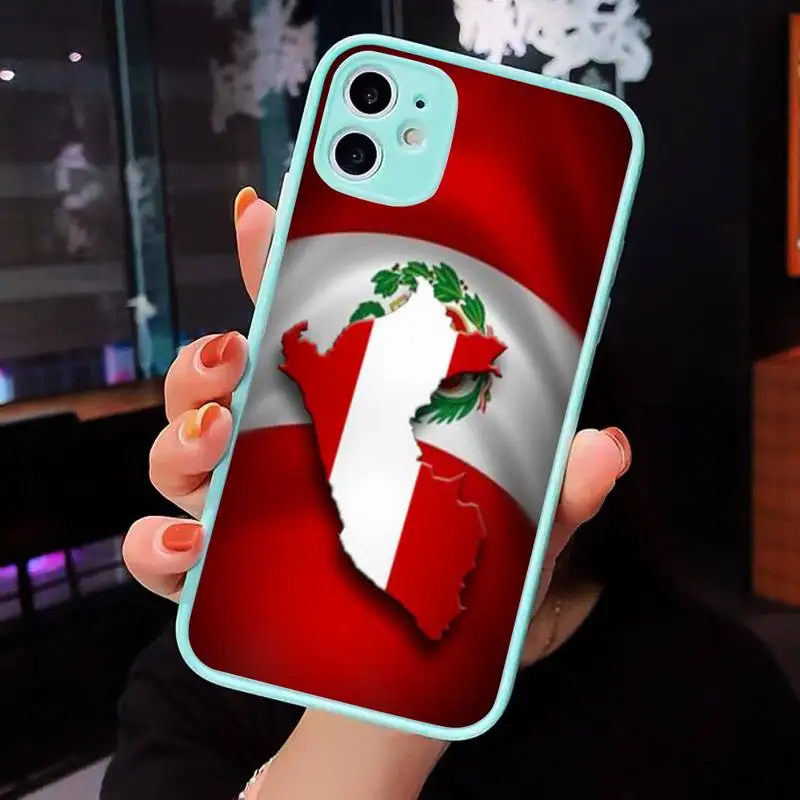 

Peru Flag Coat Of Arms luxury Phone Cases shell matte transparent For iphone 7 8 11 12 plus mini x xs xr pro max cover