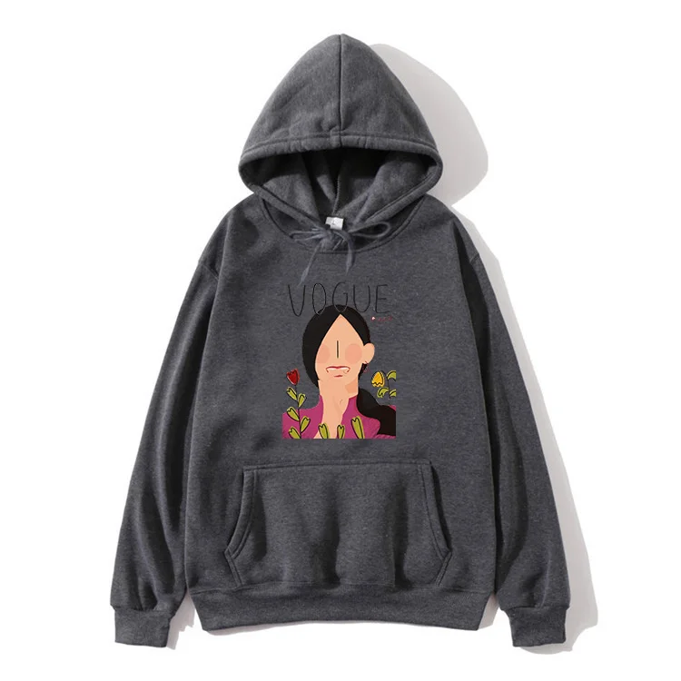 

Fleece Winter Warm Hooded Sweatshirt 90s Girl Graphic Hoodie Loose Korean Style Street Clothes for Men and Women Harajuku Hoodie