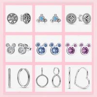 pamela 925 sterling silver round shape stud earrings pumpkin cart circle zircon cartoon earrings fashion for women gift jewelry