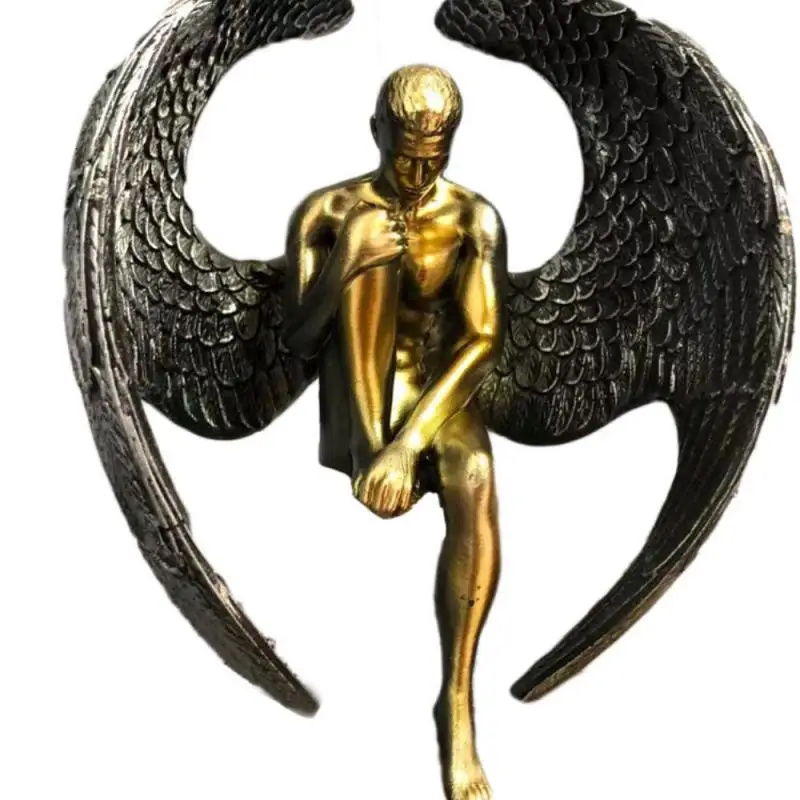 

Courtyard Resin Pensive Angel Figuines Outdoor Garden Sad Angel Statues Bedroom Study Desktop Decorations Home Ornements