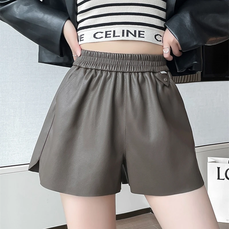 Шикарные эластичные байкерские шорты с высокой талией и широкими штанинами