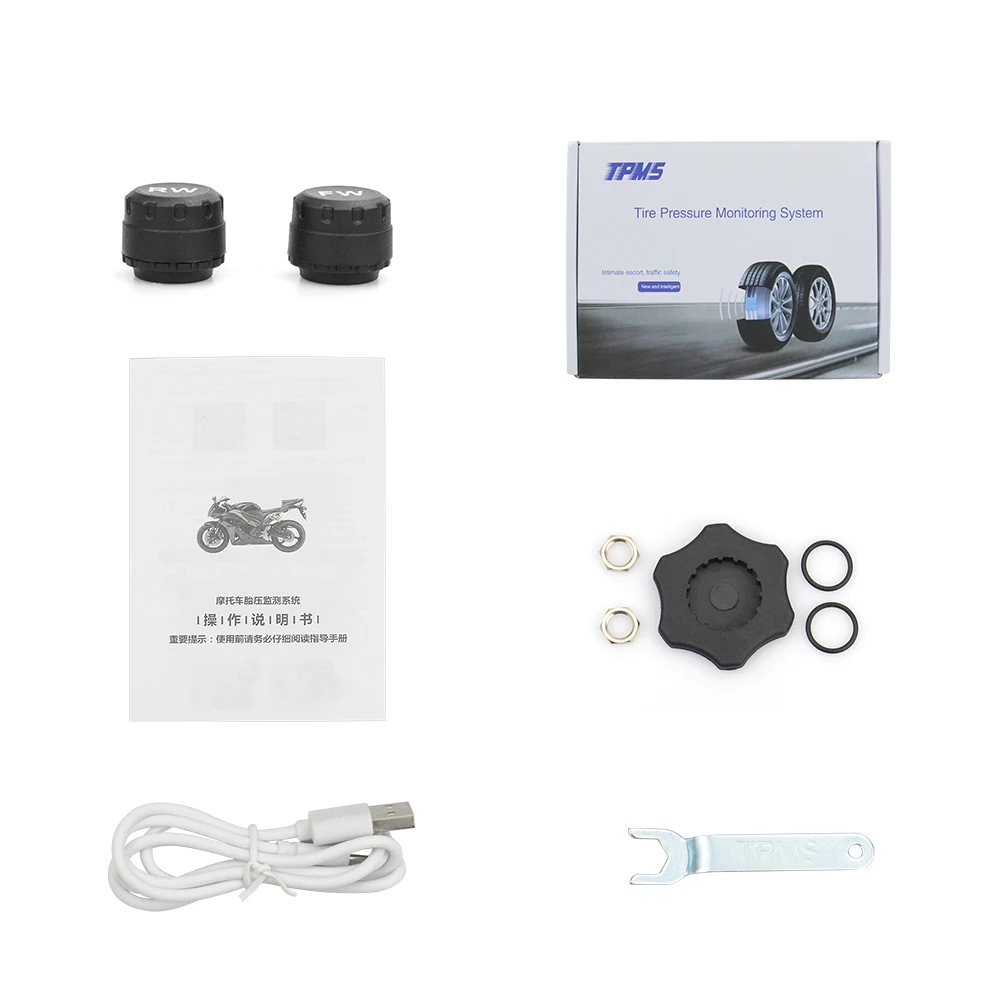 Беспроводная система контроля давления в шинах мотоцикла с ЖК-дисплеем внешний