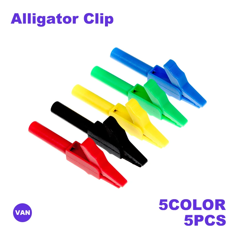 5 шт. цветов латунь 56 мм изолированный Электрический тестер зажим типа крокодил с