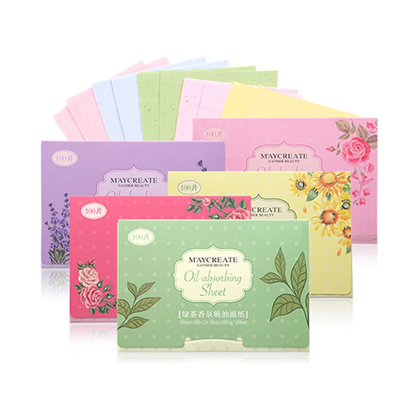 

100pcs/pack Green Tea Face Wipes Oil Control Sheets Paper Cleansing Oil Control Absorbent Paper Matting Tissue Beauty Skin Care