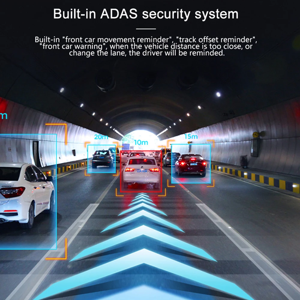 FHD 1080P Автомобильный видеорегистратор с двойным объективом V49C ADAS WIFI ночная версия