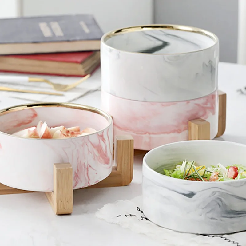 28 унций Салатница Западная фруктовая миска для десерта бамбуковая полка чаша