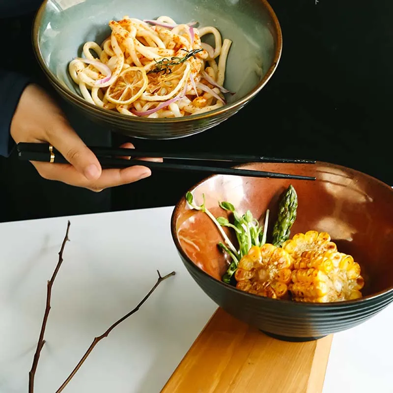 

Japanese Style Ceramic Ramen Bowl Big Soup Noodle Bowl Household Beef Noodle Bowl Bubble Noodle Bowl Fruit Salad Bowl Deep Bowl