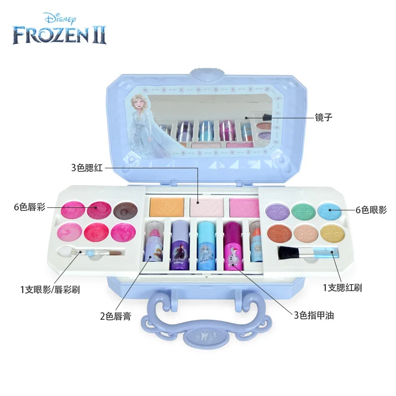 disney girls frozen 2 elsa anna cosmetics beauty make up set toy kids snow white princess fashion toys play house love gift free global shipping