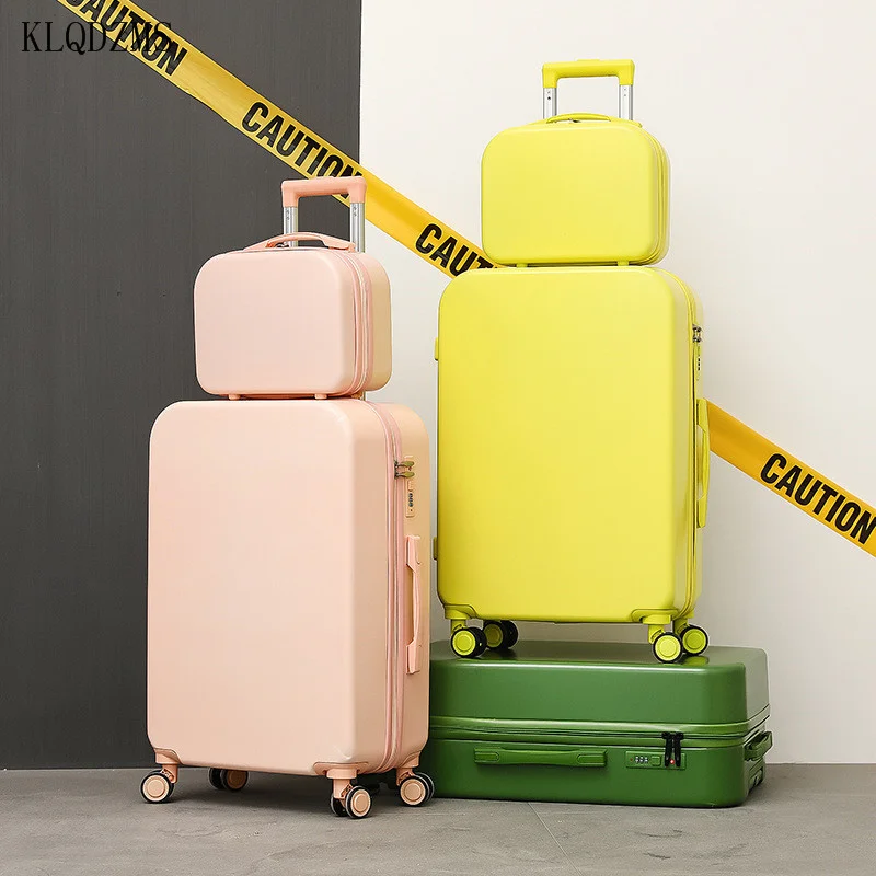 spesifikasi Bagasi Gelinding Rotator ABS KLQDZMS Dengan Tas Kosmetik Keren 18''20''24''26 PC Ringan Mala Dengan Gaya Terbaru