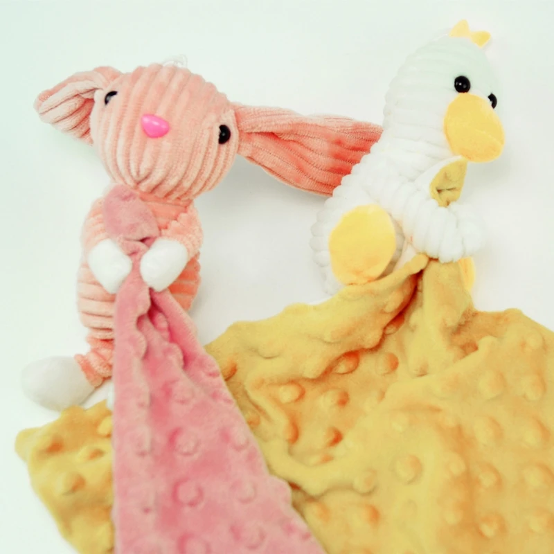 Toalla para calmar a beb&eacute;, mu&ntilde;eco de Animal suave, mordedor para beb&eacute;s, manta c&oacute;moda para dormir, juguetes de lactancia-1