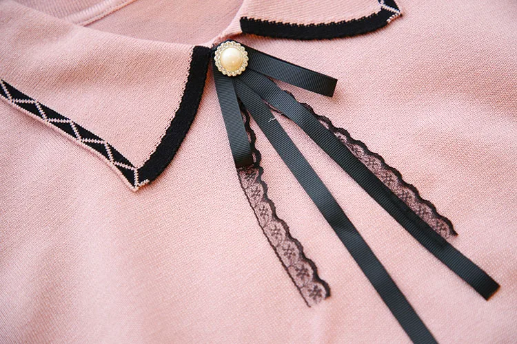 Женский комплект из 2 предметов модный вязаный Топ в стиле преппи с круглым