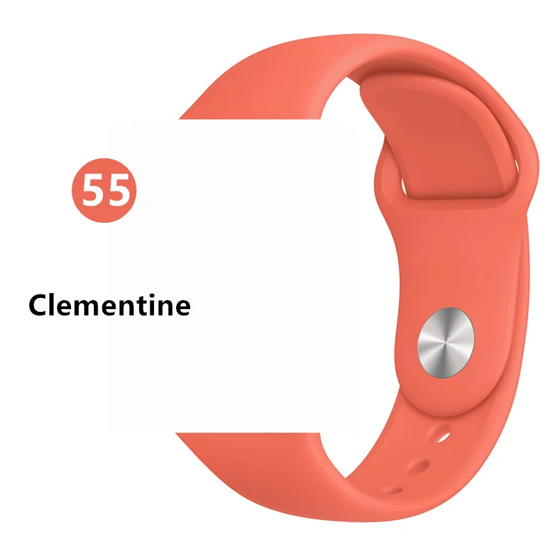 Ремешок для Apple Watch 38 мм 42 мм iWatch 4 ремешка 44 мм 40 мм спортивный силиконовый ремень браслет Apple watch 5 4 3 2 Аксессуары для ремешка - Цвет ремешка: Clementine