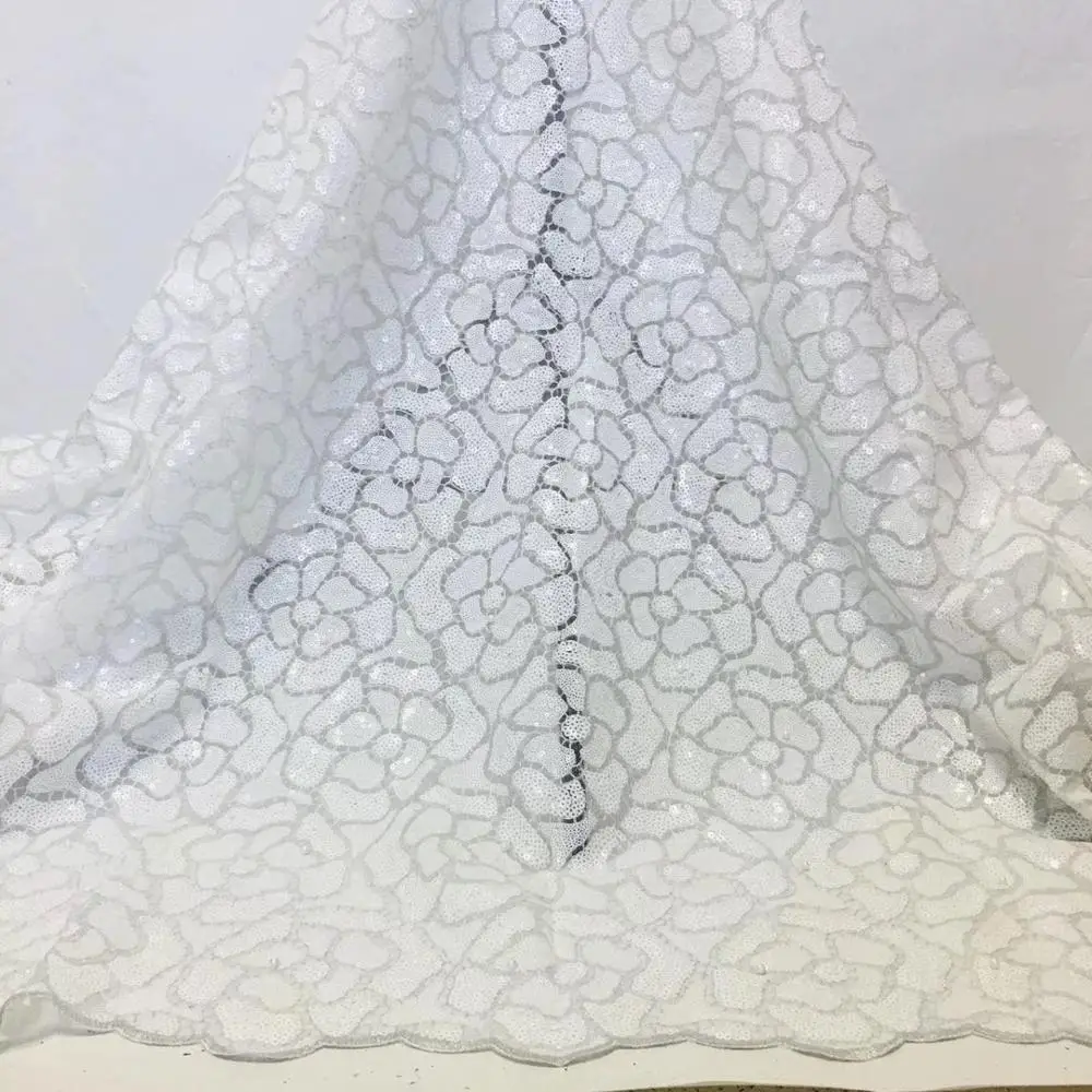 

African Soft hand cut Elegant African french lace fabric Shiny wedding Nigeria Ghana celebration dress with sequins good choice