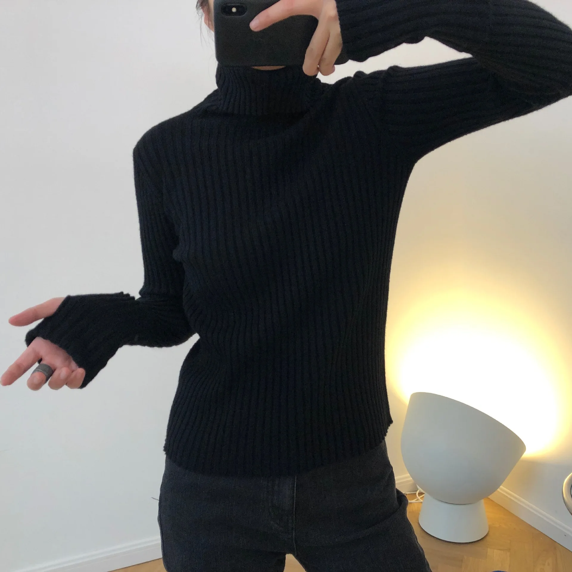 

Autumn Winter Basic Turtleneck Knitting Bottoming Warm Sweaters 2021 Women's Pullovers Solid Minimalist Chic Tops