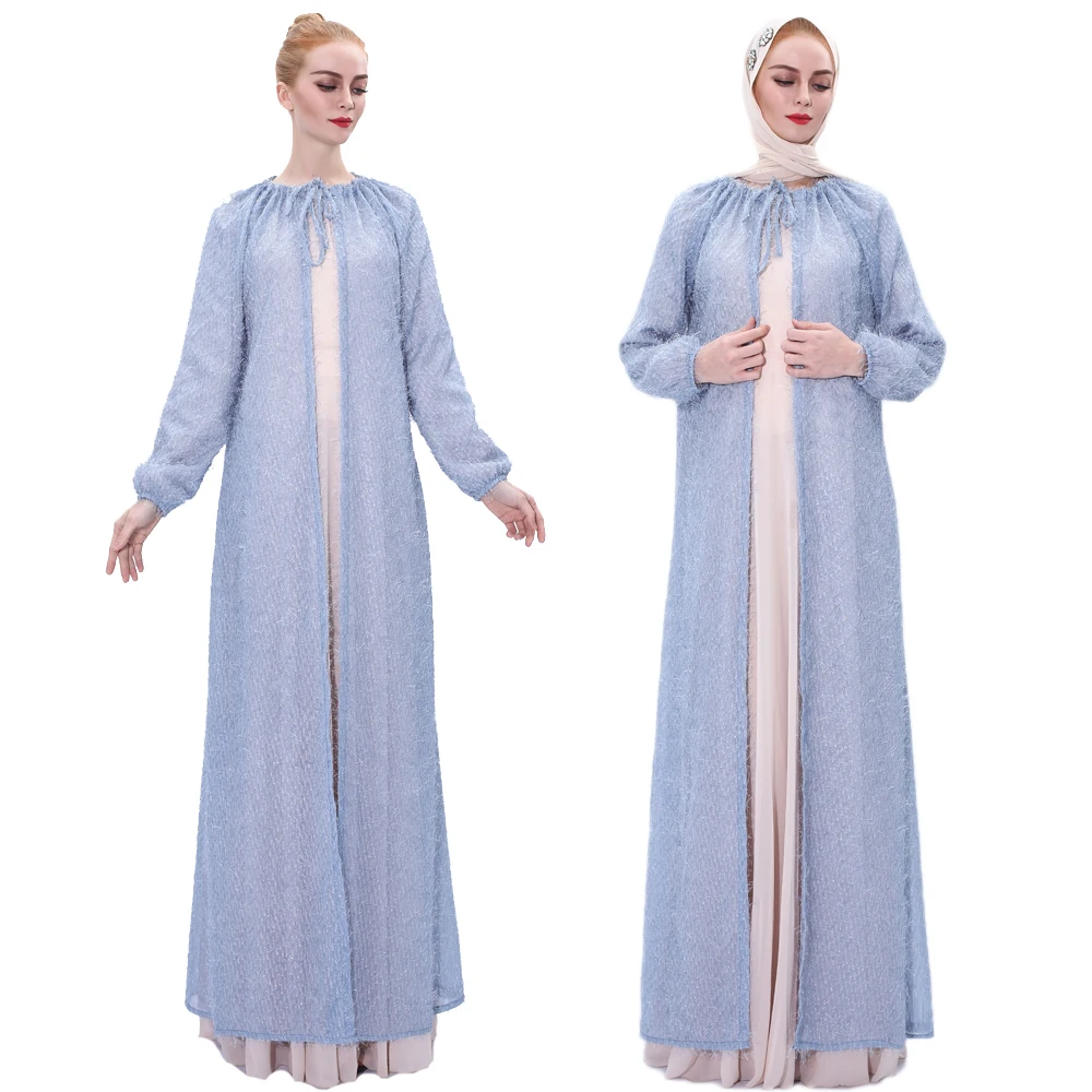 

Muslim Women Long Cardigan Dubai Open Abaya Turkish Kaftan Maxi Cape Dress Kimono Jilbab Party Gown Robe Caftan Islamic Clothing
