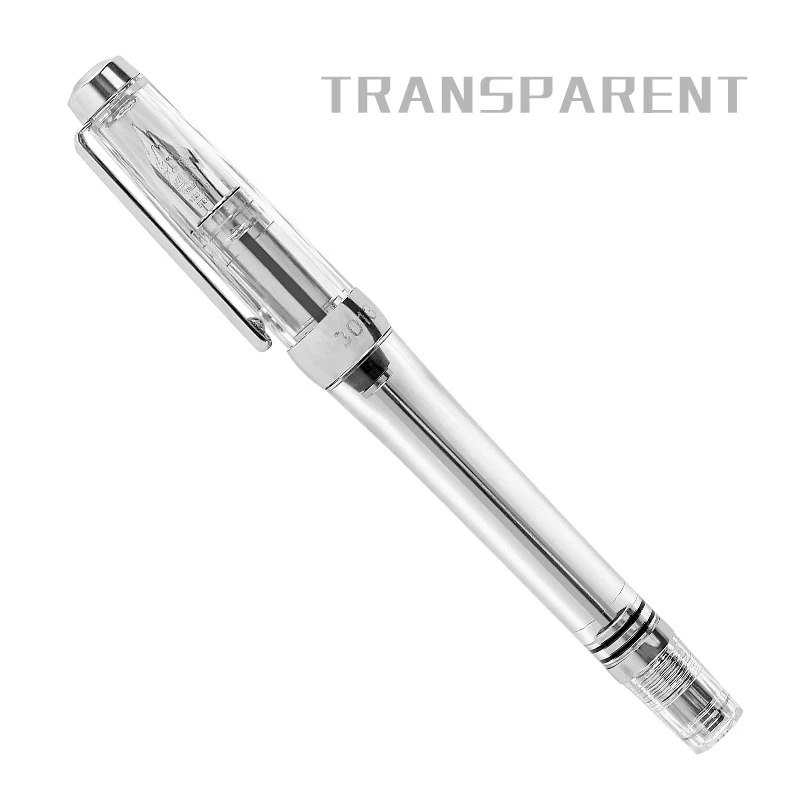 C-tip0.5mm Перьевая ручка из нержавеющей стали с отрицательным давлением, полностью металлические роскошные ручки, большие емкости, канцелярские принадлежности для офиса и школы - Цвет: C-tip0.5mm