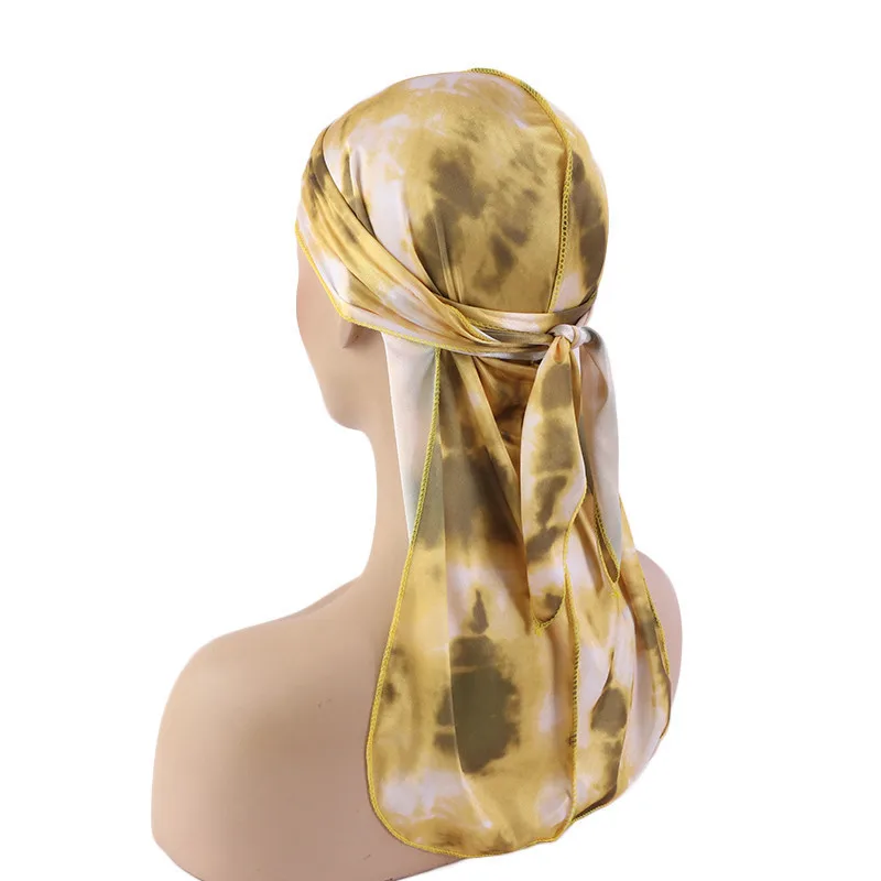 Новый галстук крашеный плотный шелк Durag цветочный принт Durags банданы для мужчин