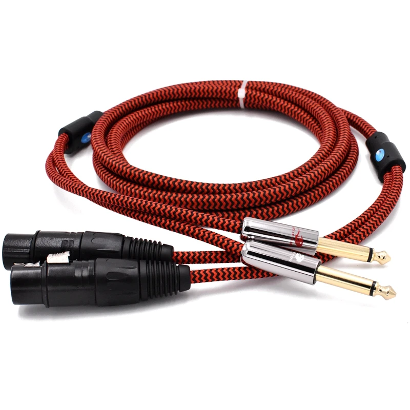 

Hifi Audio Cable Dual 6.35mm Male to Dual XLR Female for Amp Sound Mixer Regular 3 Pin XLR to 1/4" TS Jack Cable 1M 2M 3M 5M 8M