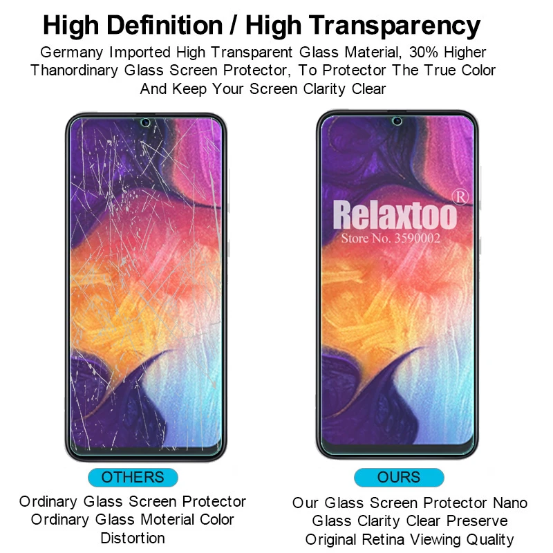 Защитное стекло для samsung galaxy a50 защита экрана на sm-s505F a 50 50a a505 a505F закаленное |