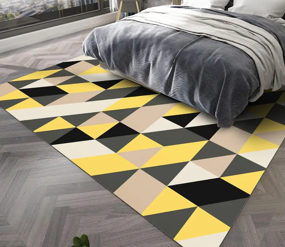 

Geometric Style Rugs Fashion Mats Study Floor Mat Simple Nordic Carpet Livingroom Home Soft Bedroom Carpets