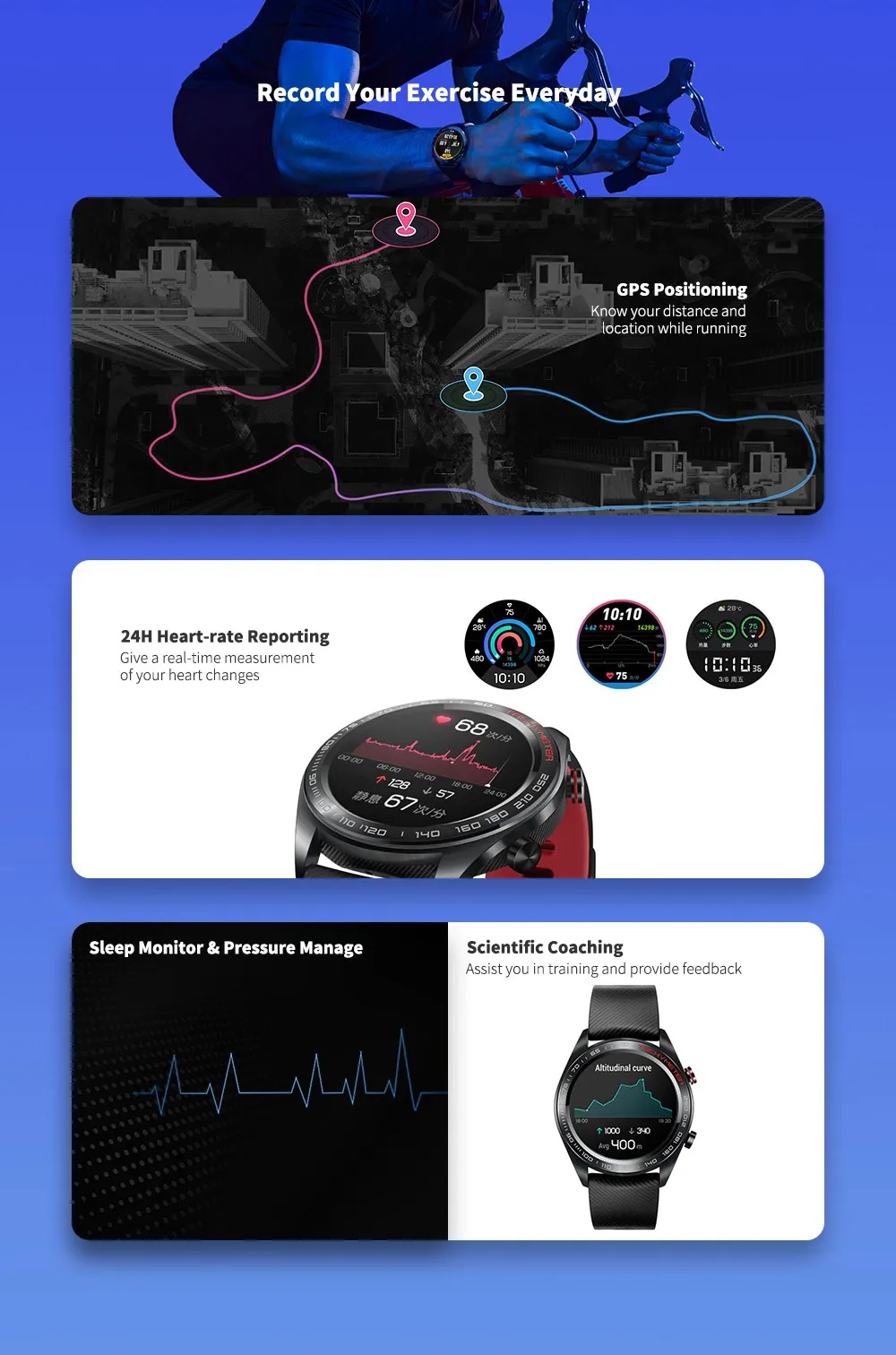 Смарт-часы huawei Honor Magic, фитнес-трекер с пульсометром для сна, бега, велоспорта, плавания, горного gps 1," AMOLED NFC Smartwatch