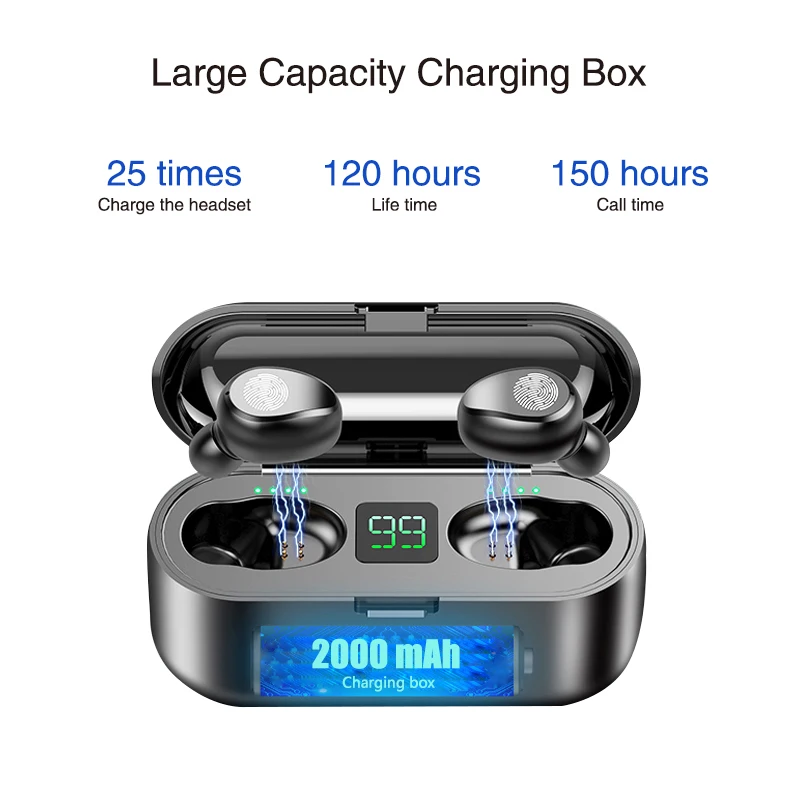 Bluetooth 5 0 наушники TWS мини беспроводная гарнитура с дисплеем питания зарядным