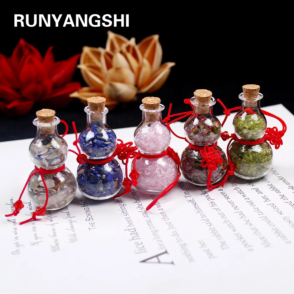 Runyangshi 1 шт. натуральный кварц хрустальный камень гравий тыква в форме бутылки