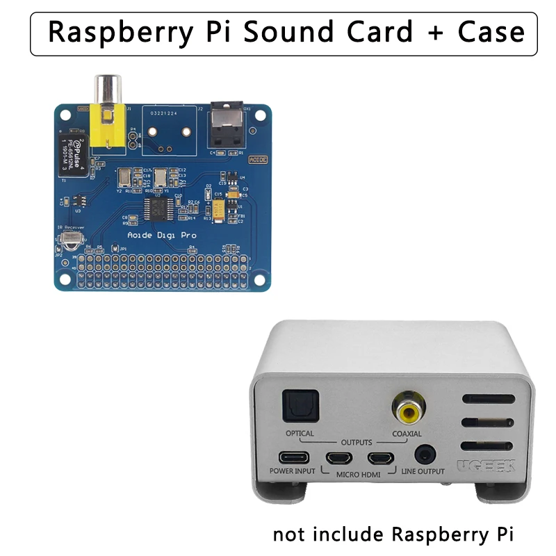 Raspberry Pi 4 AOIDE DIGI PRO цифровая звуковая карта | чехол из алюминиевого сплава металлический корпус для Raspberry Pi 4 Модель B/3B+/3B