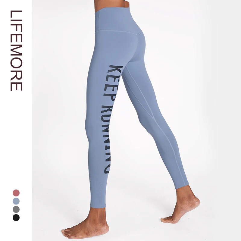 

Letter Print Gym Leggings High Waist Tummy Control Yoga Pant Women Fitness Gym Girl Workout Activewear Stretch Skinny Pant