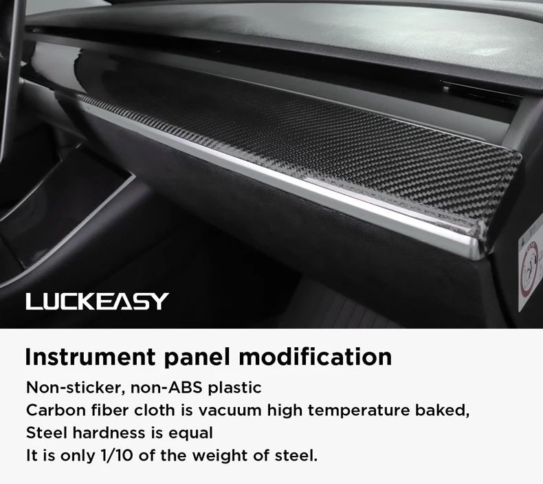 LUCKEASY для Tesla модель 3- Автомобильный Центральный контроль истинное углеродное волокно приборная панель