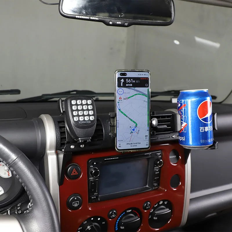 for toyota fj cruiser 2007 2021 aluminum alloy car central control instrument panel phone holder car accessories new free global shipping
