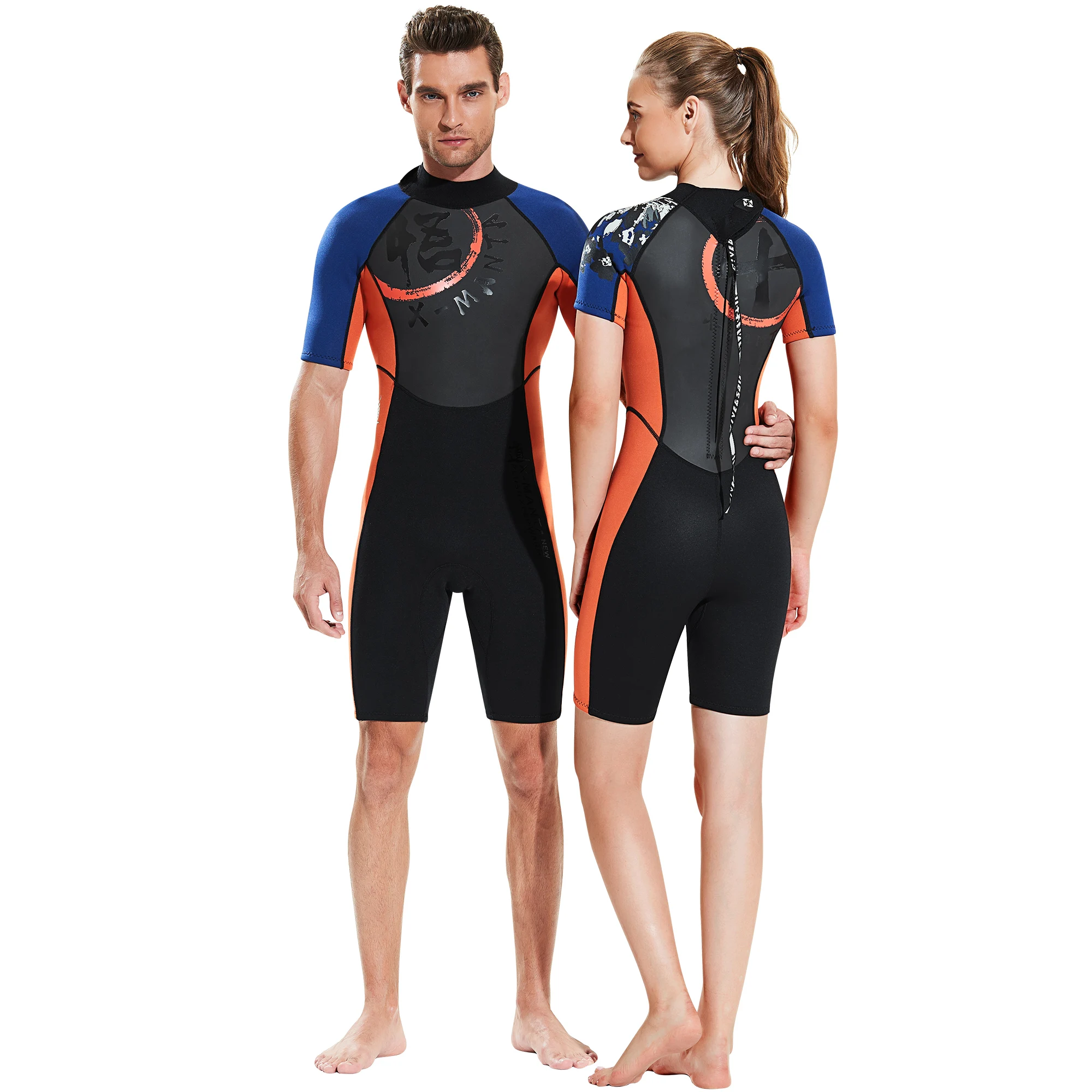

Men Women 1.5mm Neoprene+Shark Skin One-piece Short Sleeve Wetsuit Swimming Surfing Suit for Scuba Snorkeling Diving Sailing