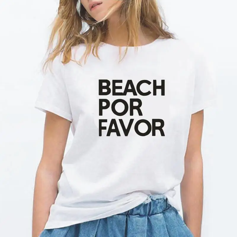 Хипстерская Пляжная футболка с буквенным принтом женские топы летняя