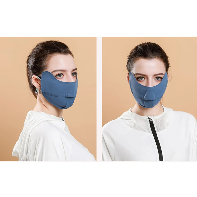 

Fashion Summer Sunscreen Cycling Mask Scarf Ice Silk Full Face Covers Breathable With Ears Bandana Decoration Accessories Women