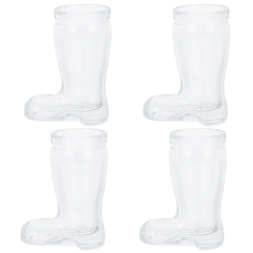 

4pcs Glass Heat-Resistant Household Simple Cup Boots Design Cup