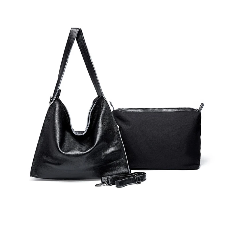 Набор сумка большая на плечо 100% натуральная коровья кожа женская из натуральной