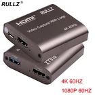Карта видеозахвата Rullz HDMI, 4K, 60 Гц, 1080P, USB 2,0, 3,0, для видеозаписи игр