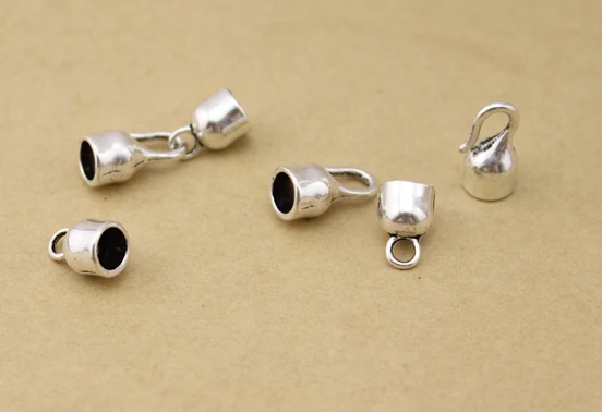

10pcs Antique Bronze Silver Color Leather Bracelet Connectors Hooks Clasps End Beads DIY Jewelry Findings Accessories