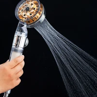 2022 shower head water saving flow 360 degrees rotating with small fan abs rain high pressure spray nozzle bathroom accessories